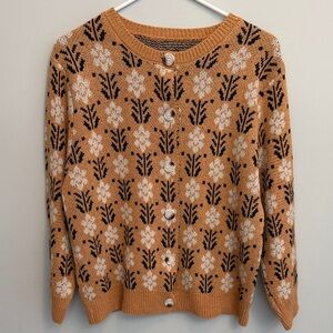 Charming Floral Button-Up Cardigan. Size Medium